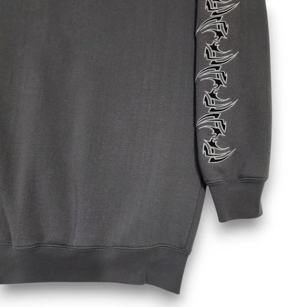 Sapphire Lounge Men's Large Gray Tribal Star Graphic Hoodie Y2k Streetwear - Picture 12 of 16